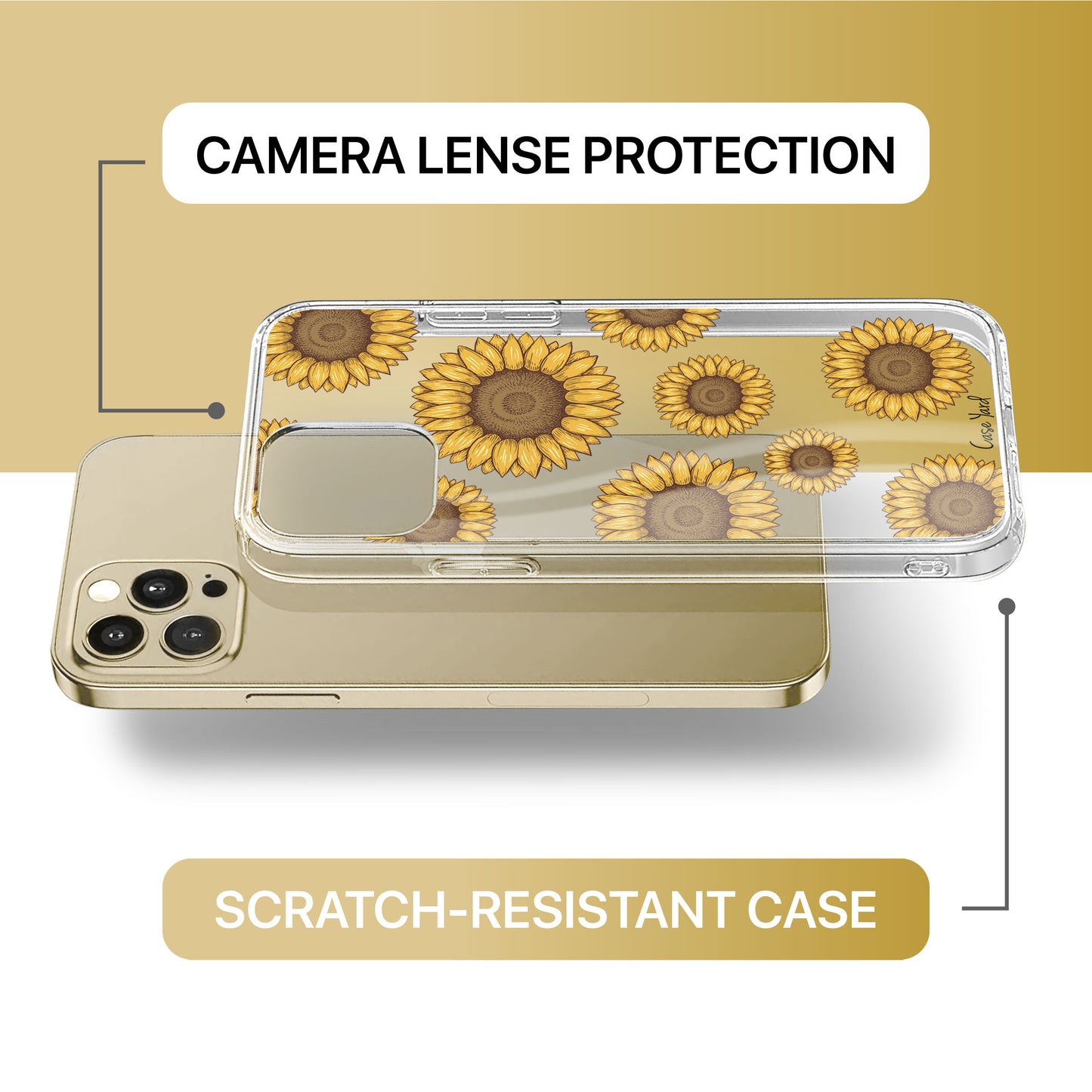 Sunflowers TPU Clear Phone Case for iPhone & Samsung Phones