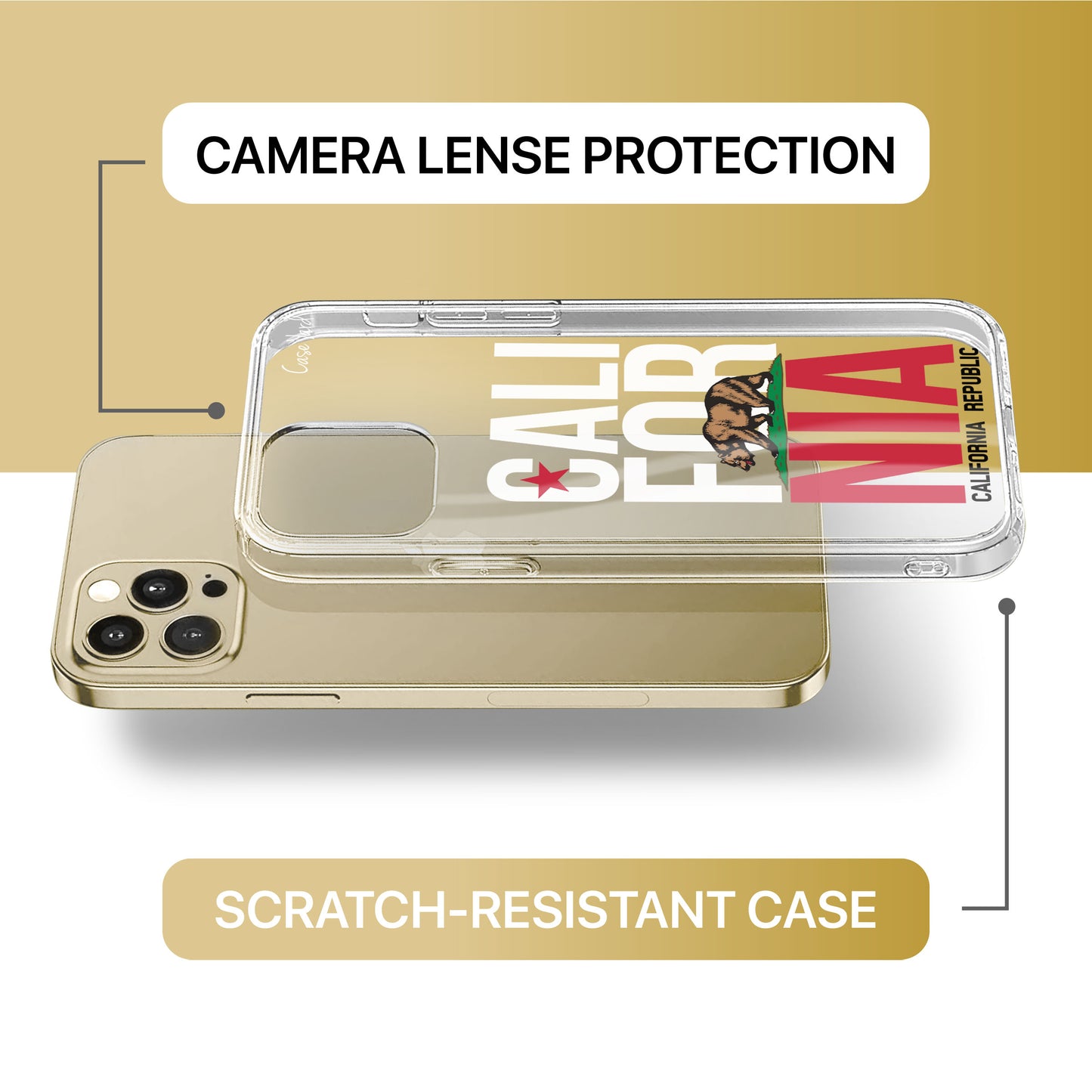 Cali Colored Flag TPU Clear Phone Case for iPhone & Samsung Phones