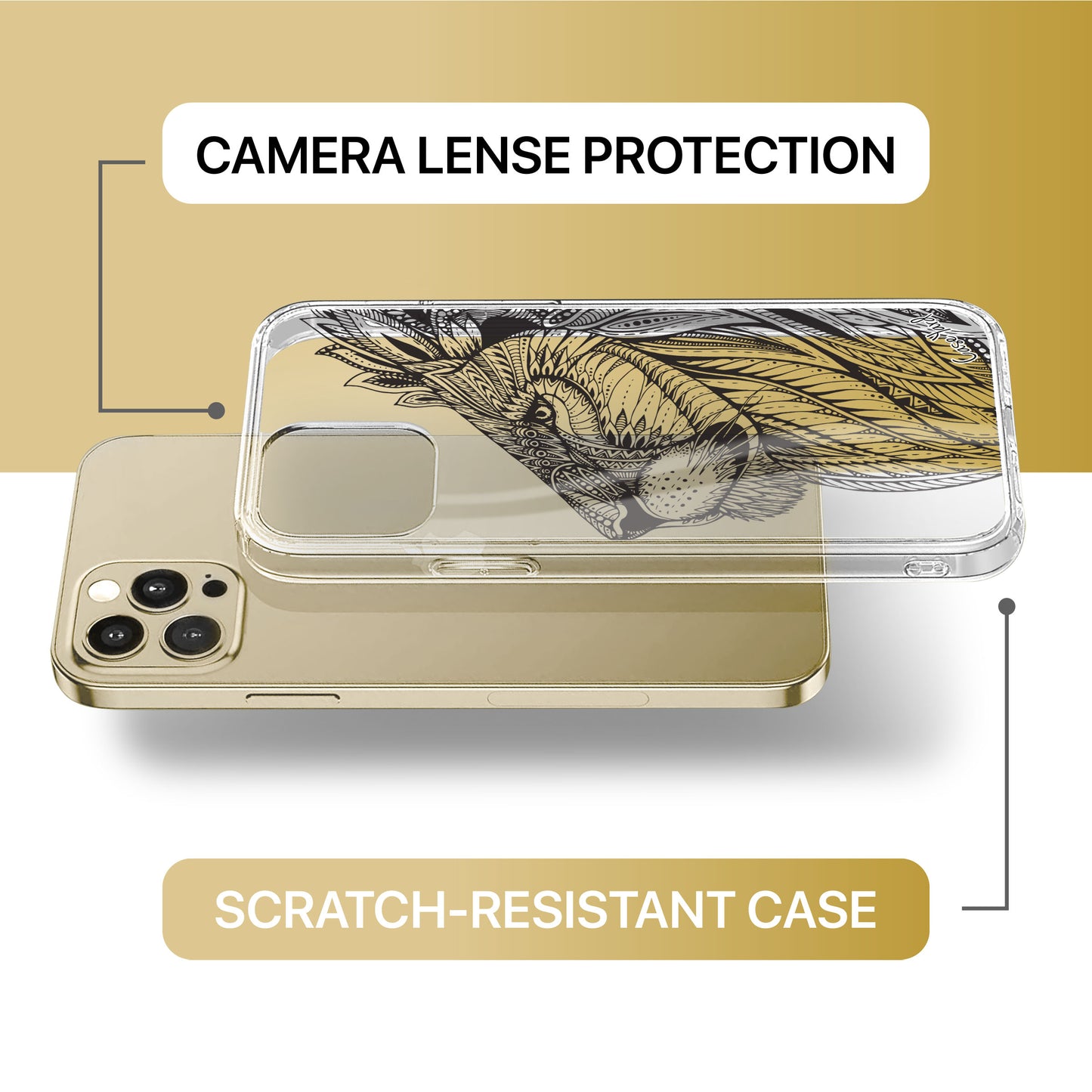 Tribal Leonesse TPU Clear Phone Case for iPhone & Samsung Phones