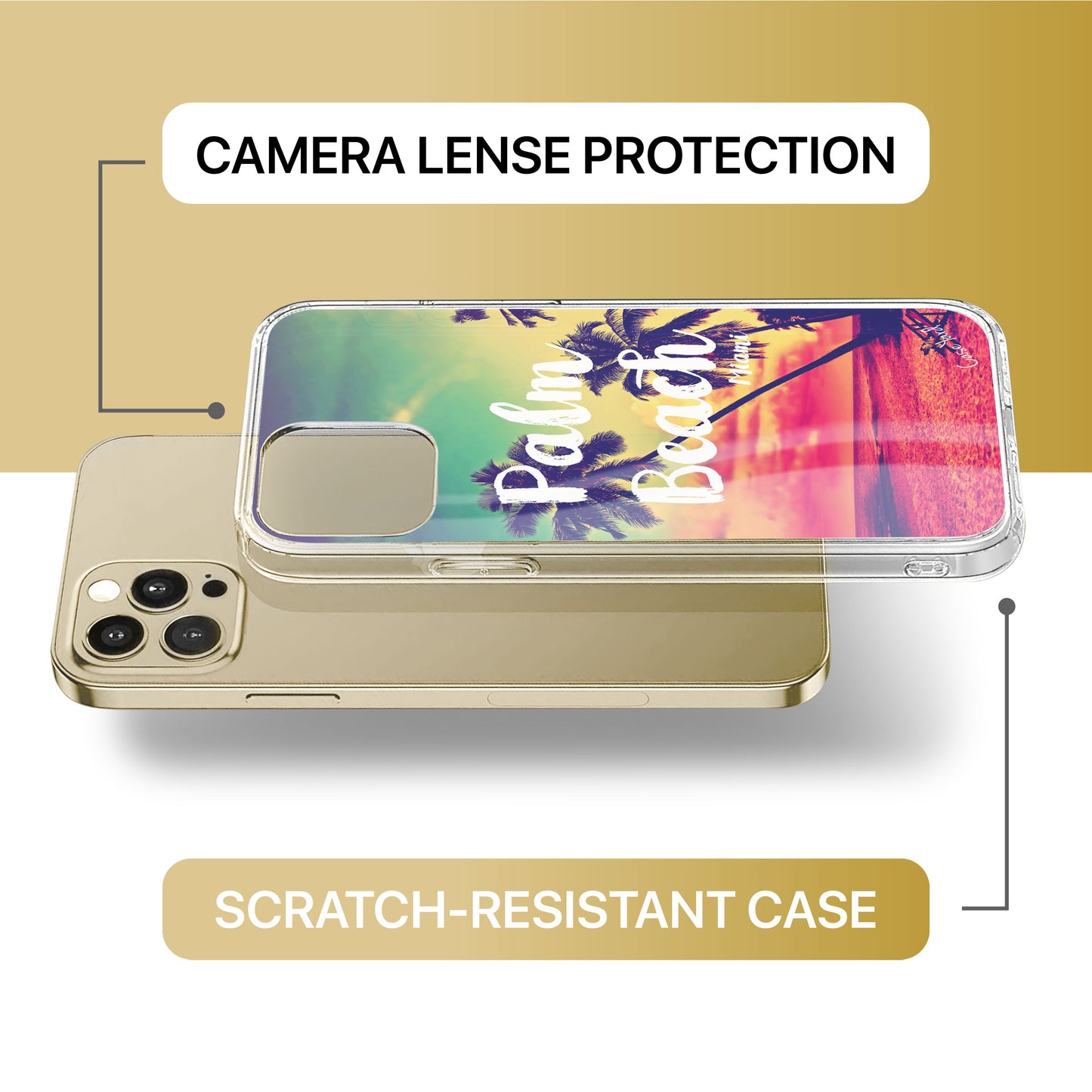 Palm Beach TPU Clear Phone Case for iPhone & Samsung Phones