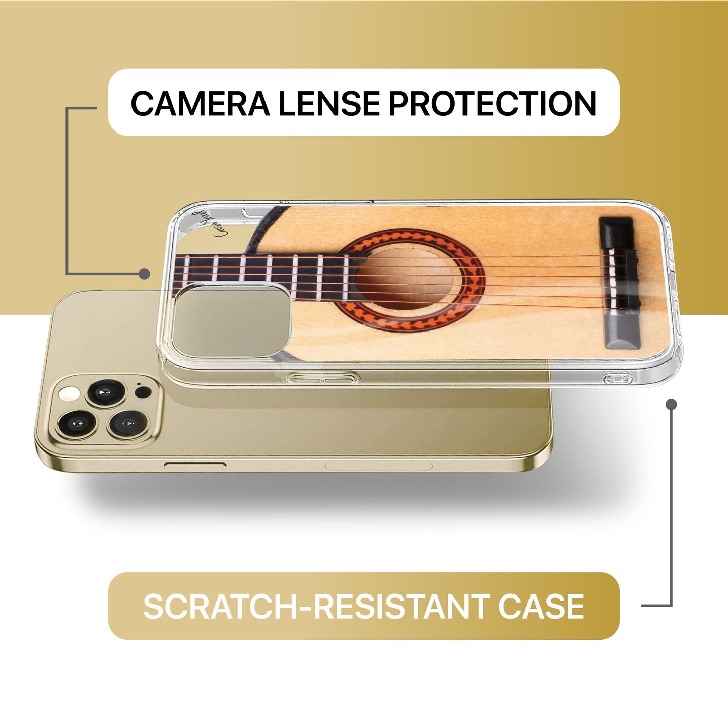 Acoustic Guitar TPU Clear Phone Case for iPhone & Samsung Phones
