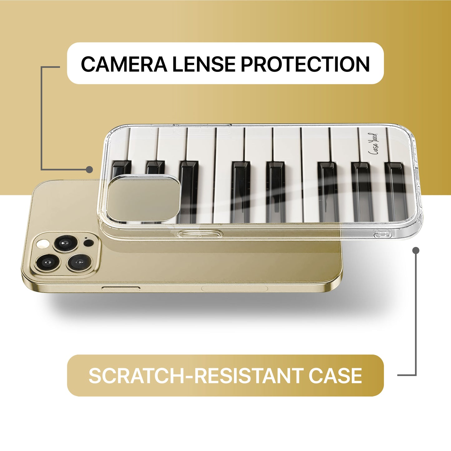 Piano Keys TPU Clear Phone Case for iPhone & Samsung Phones