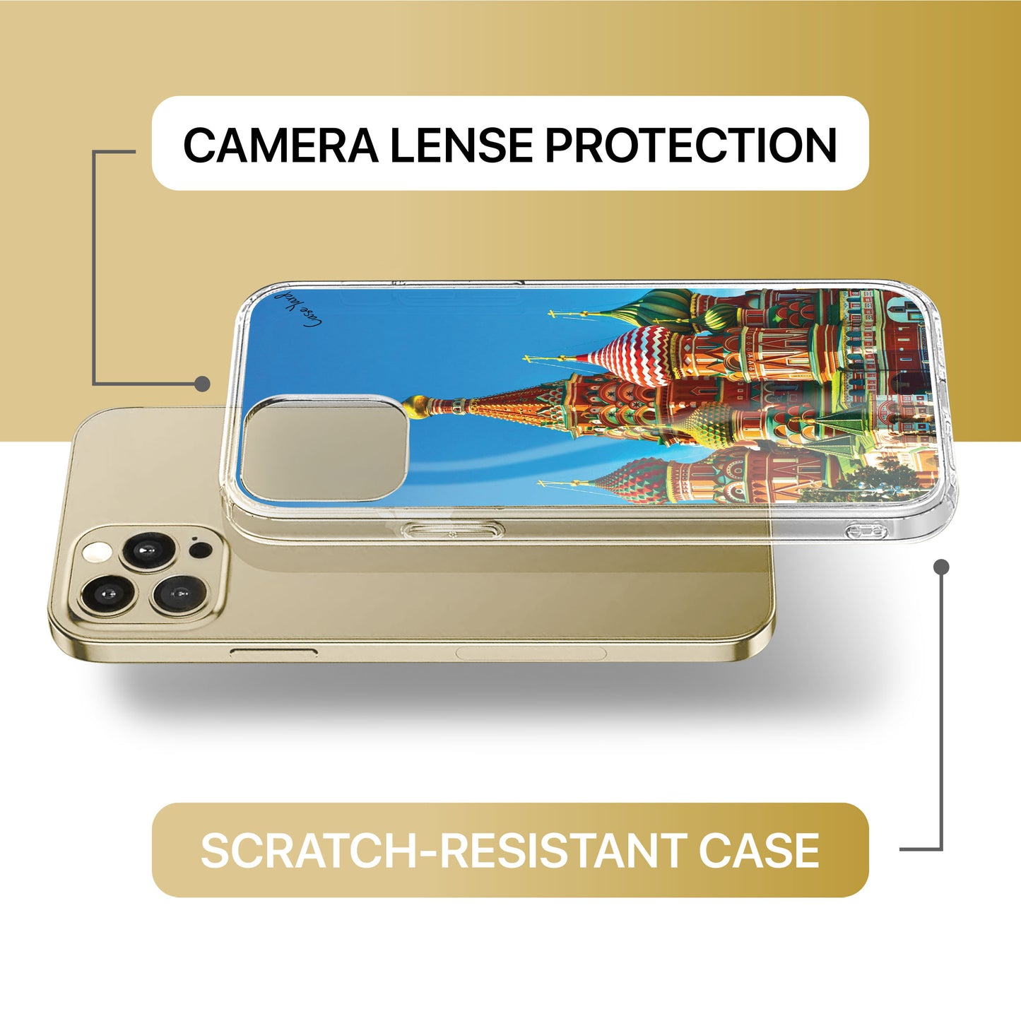 Red Square TPU Clear Phone Case for iPhone & Samsung Phones