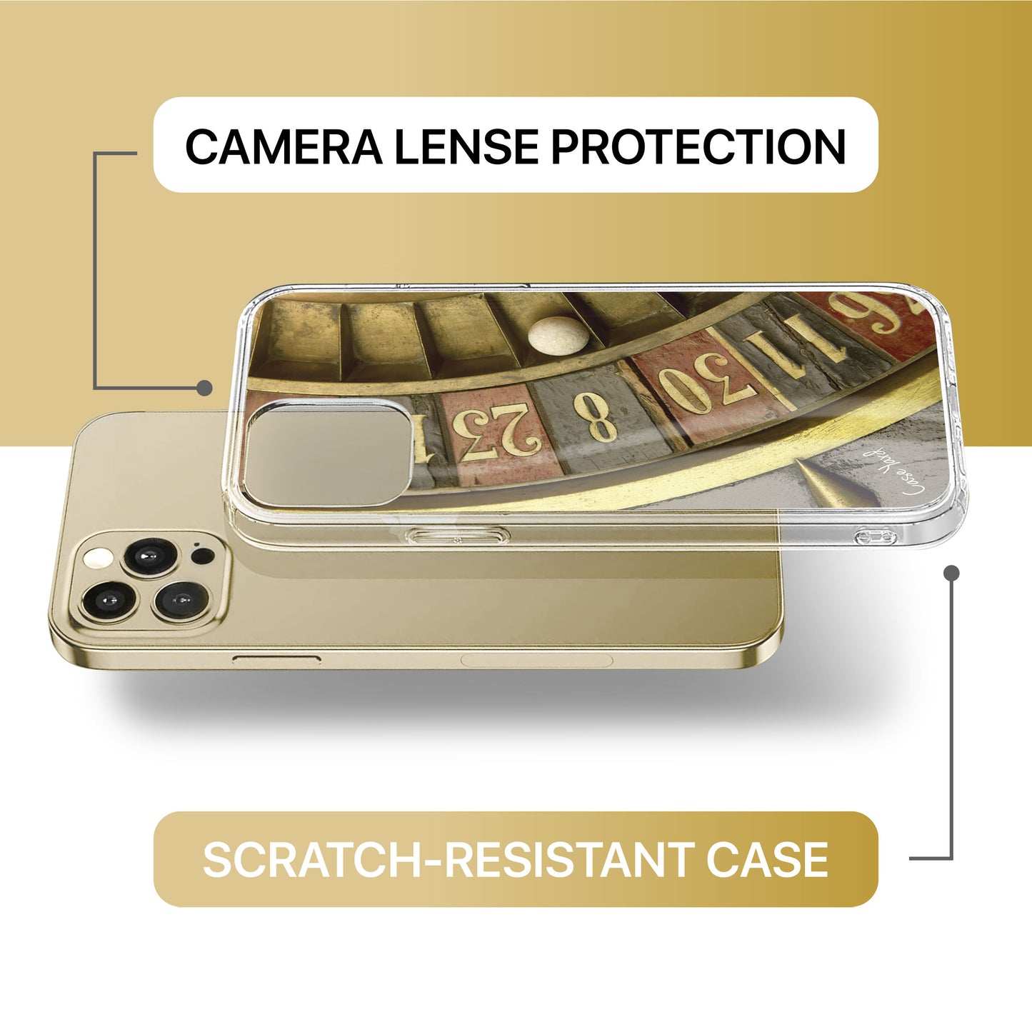 Vintage Roulette TPU Clear Phone Case for iPhone & Samsung Phones