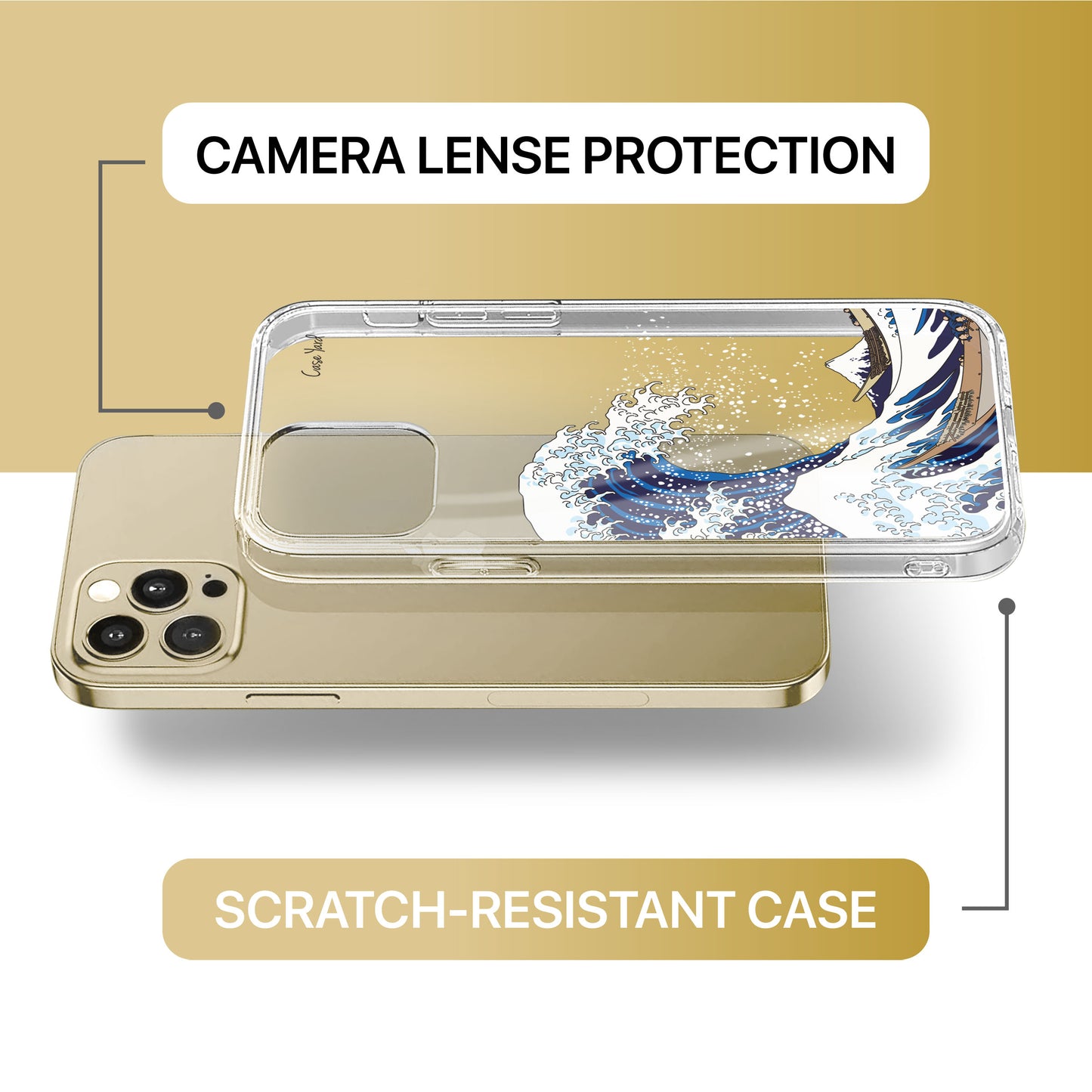 Kanagawa Wave TPU Clear Phone Case for iPhone & Samsung Phones