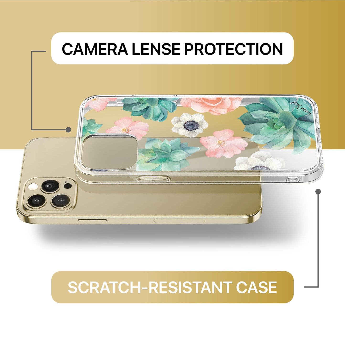 Tropical Flowers TPU Clear Phone Case for iPhone & Samsung Phones