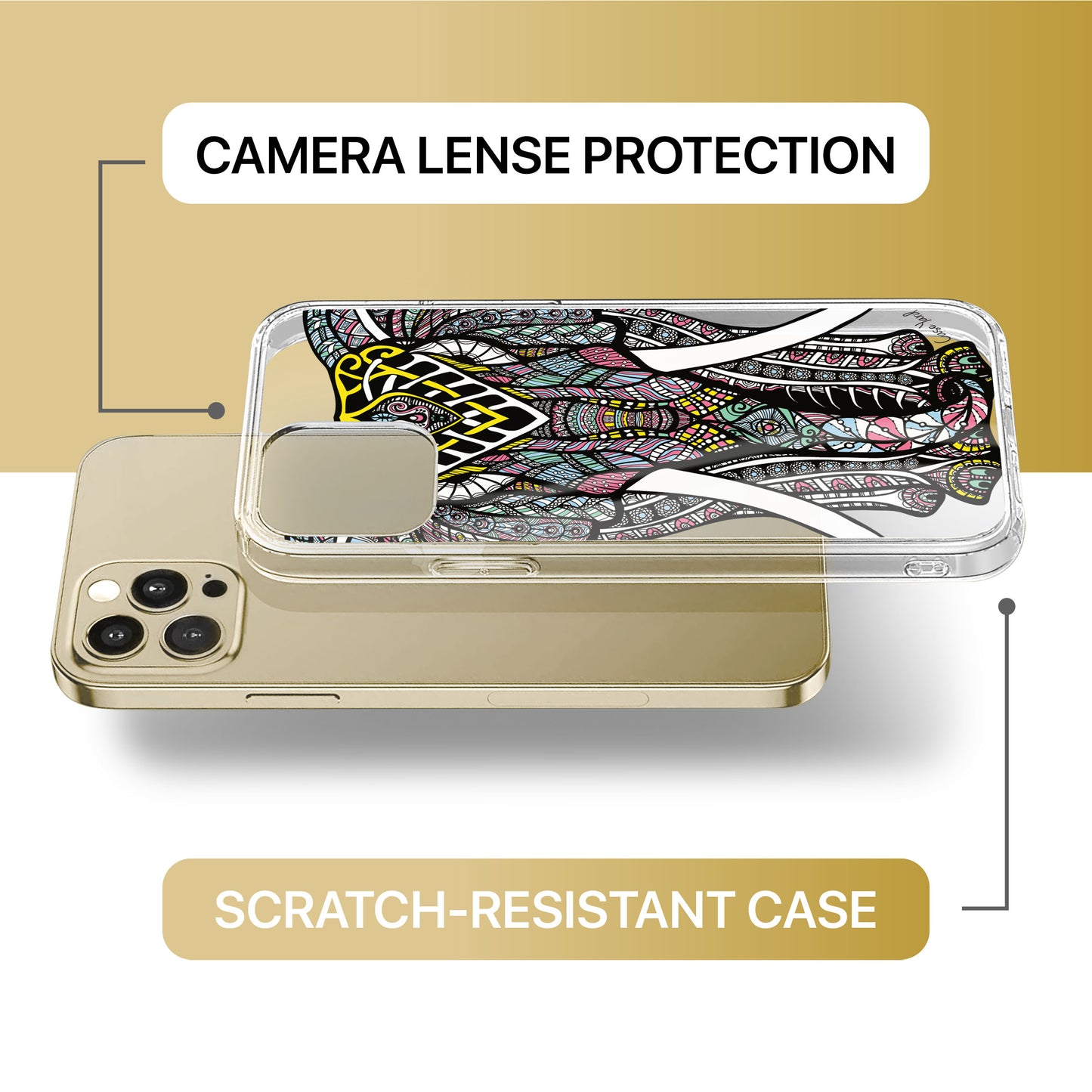 Zen Elephant TPU Clear Phone Case for iPhone & Samsung Phones