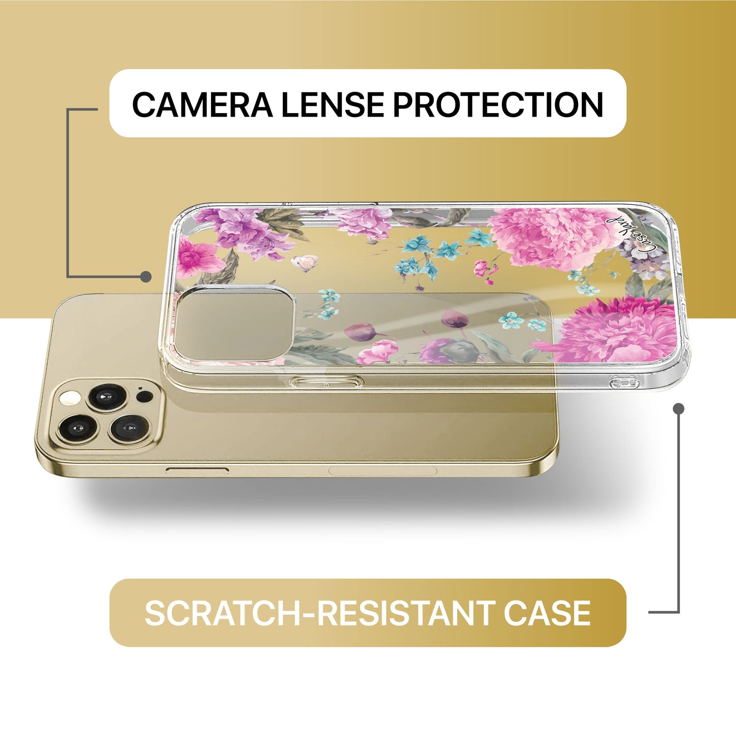 Peonies Garden TPU Clear Phone Case for iPhone & Samsung Phones