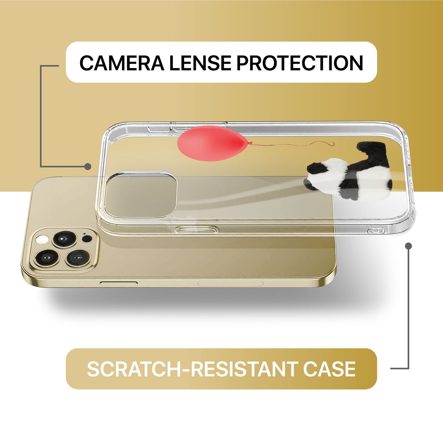 Sad Panda TPU Clear Phone Case for iPhone & Samsung Phones