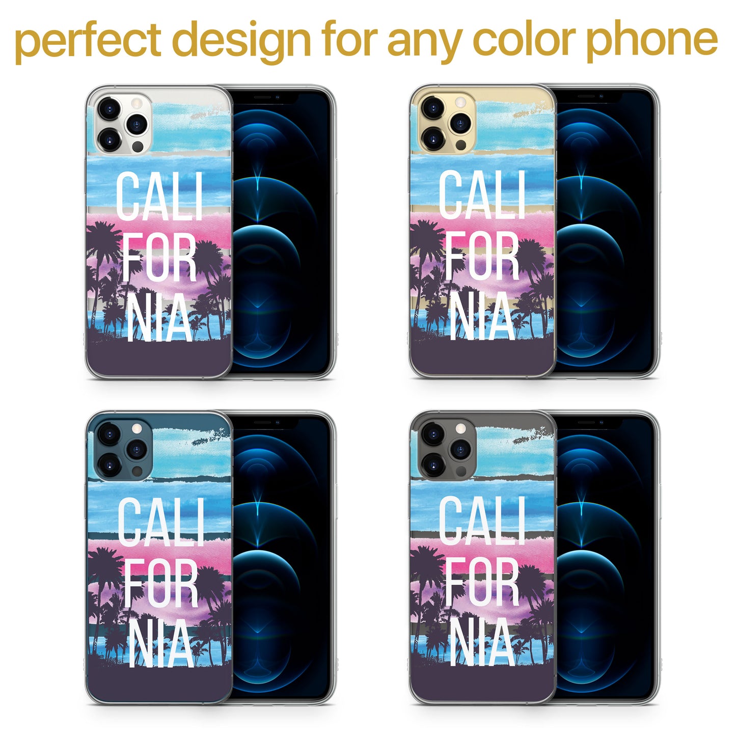 California TPU Clear Phone Case for iPhone & Samsung Phones
