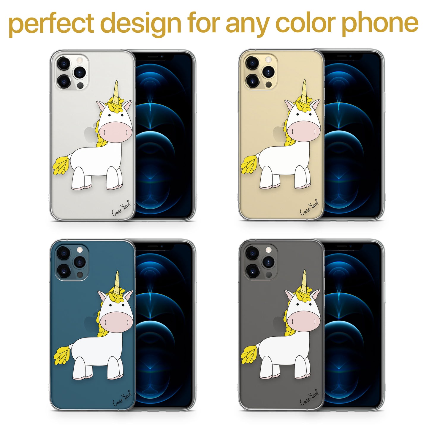 Unicorn TPU Clear Phone Case for iPhone & Samsung Phones