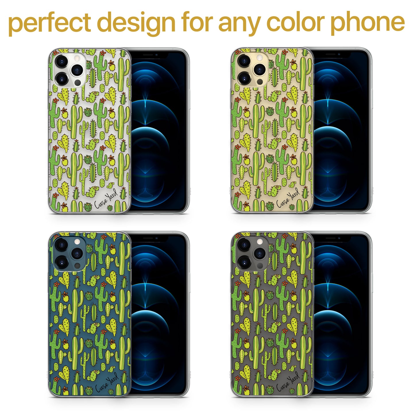 Cactus TPU Clear Phone Case for iPhone & Samsung Phones