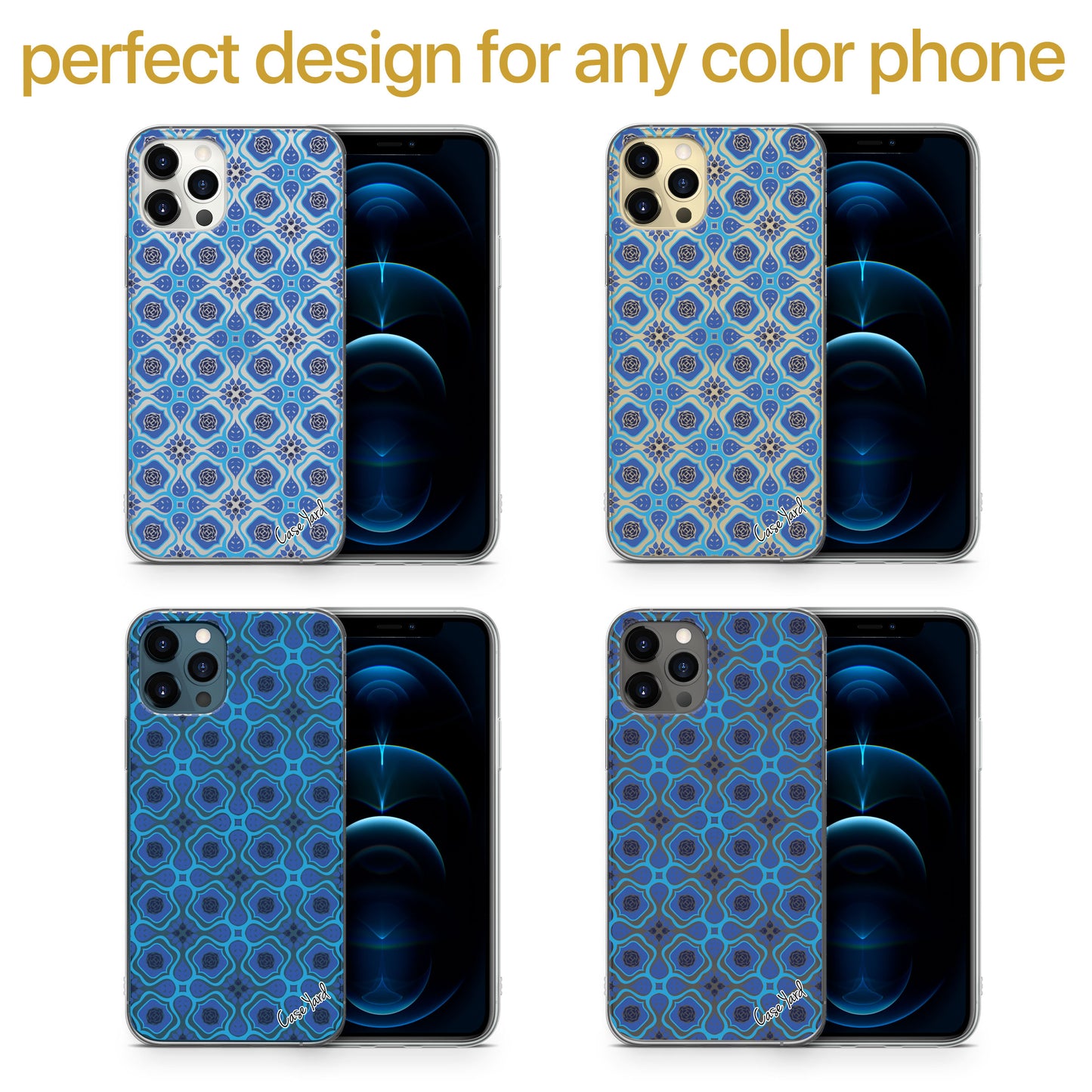 Moroccan Tile TPU Clear Phone Case for iPhone & Samsung Phones