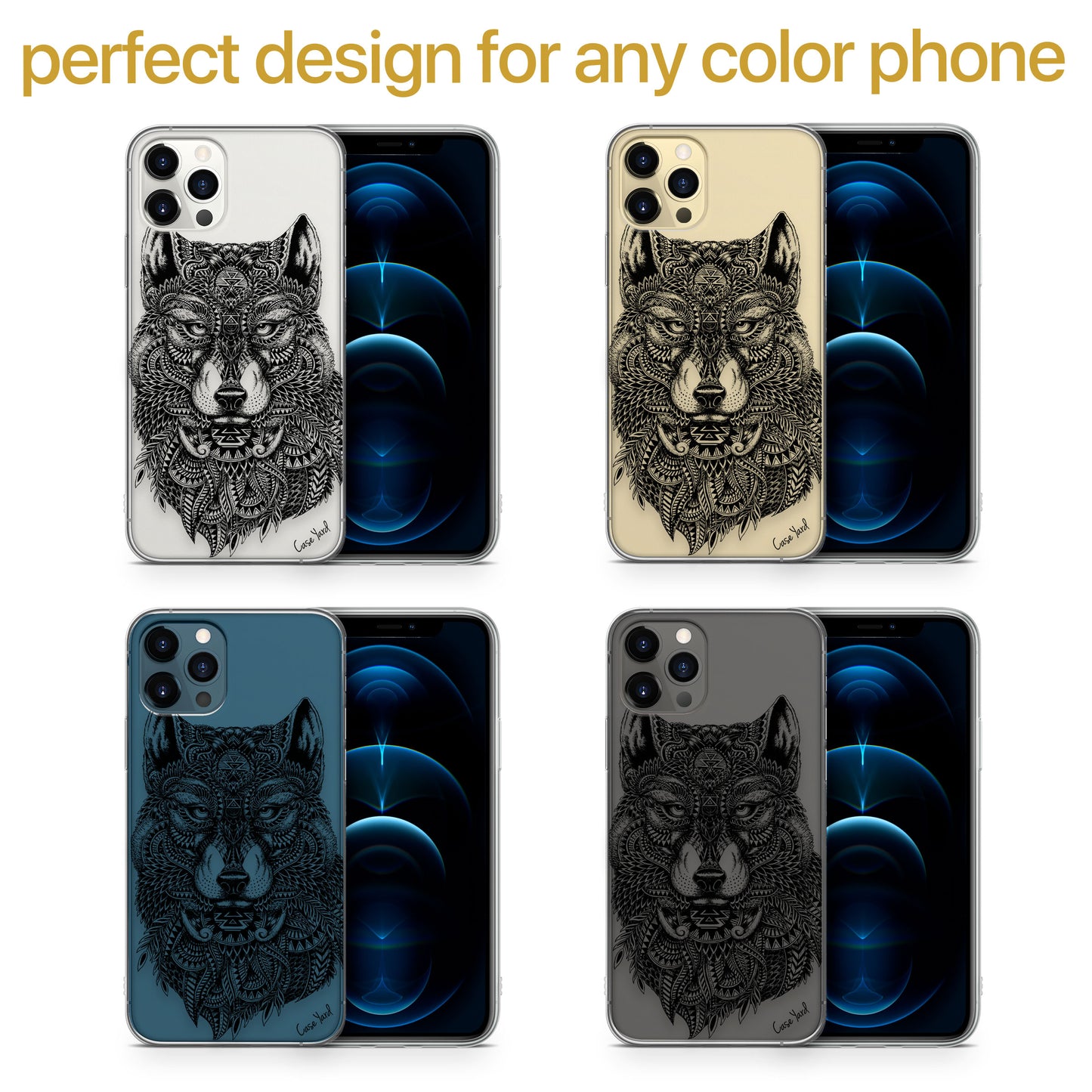 Wolf TPU Clear Phone Case for iPhone & Samsung Phones