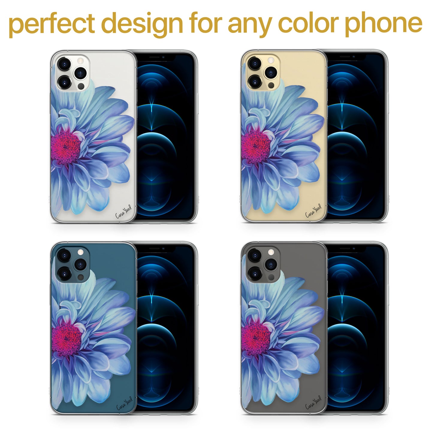 Mona Lisa Flower TPU Clear Phone Case for iPhone & Samsung Phones