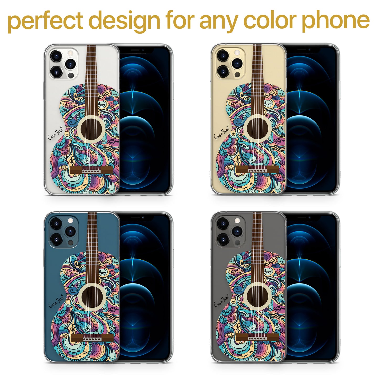 Guitar TPU Clear Phone Case for iPhone & Samsung Phones