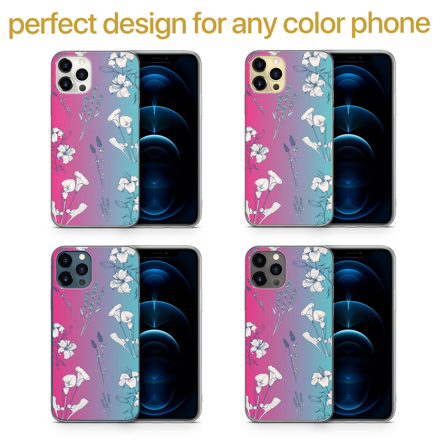 Flowers X TPU Clear Phone Case for iPhone & Samsung Phones
