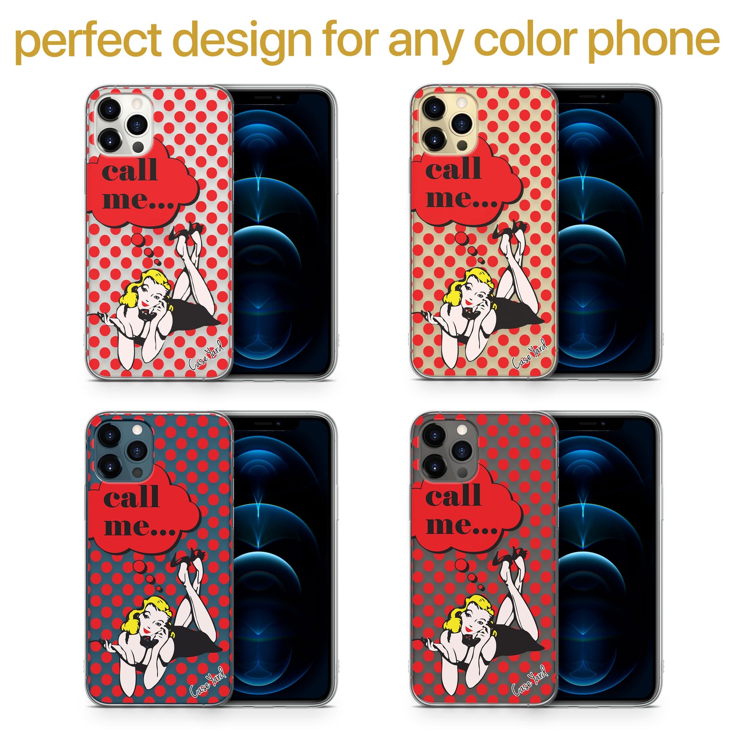 Call Me TPU Clear Phone Case for iPhone & Samsung Phones