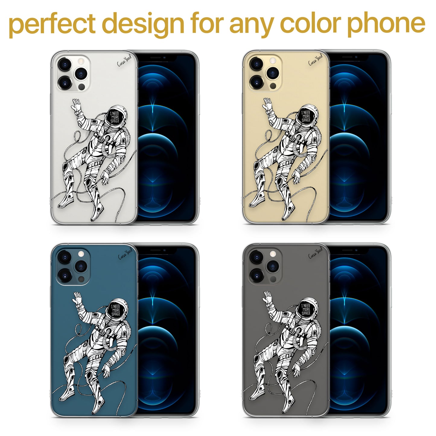 Astronaut TPU Clear Phone Case for iPhone & Samsung Phones
