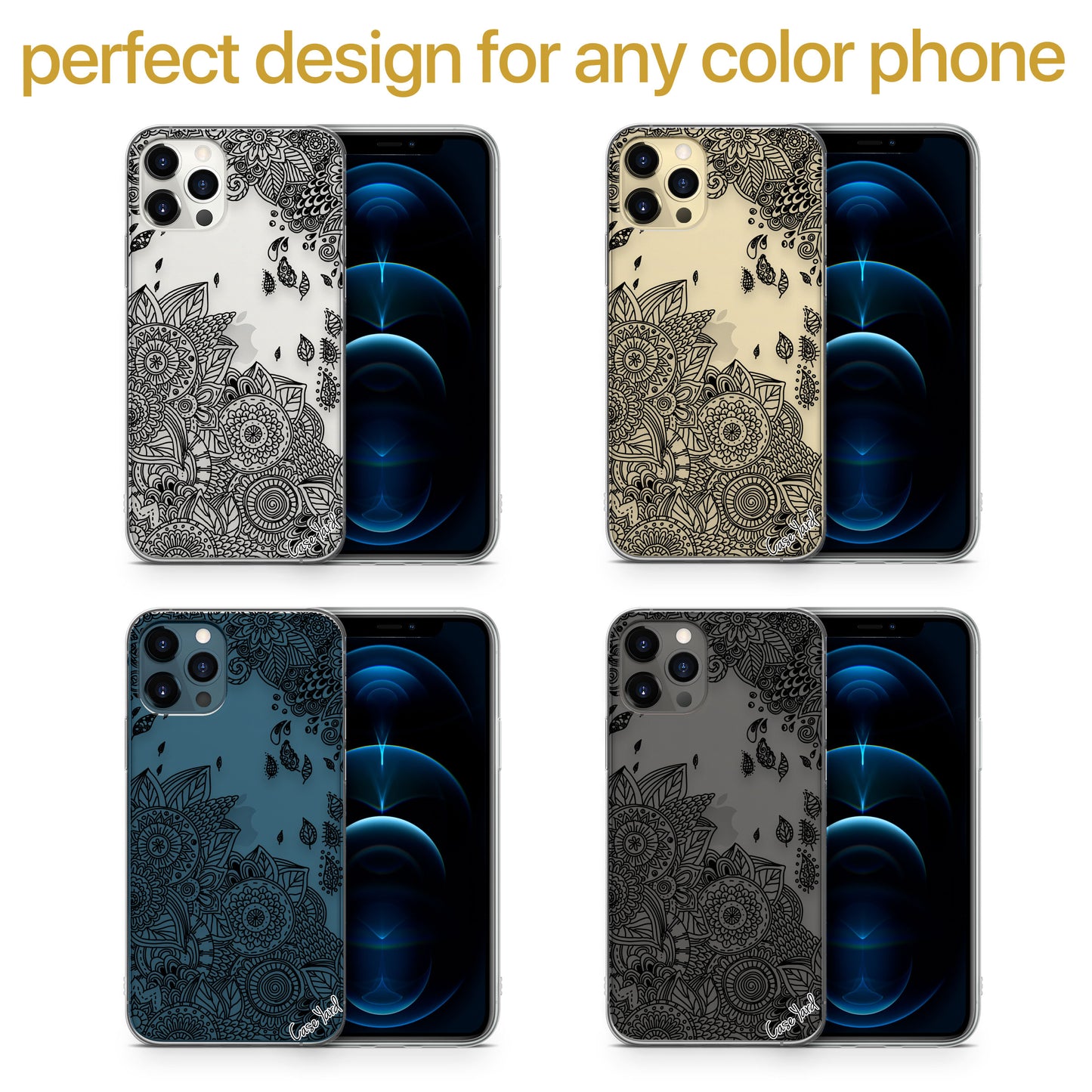 Wind Flower TPU Clear Phone Case for iPhone & Samsung Phones