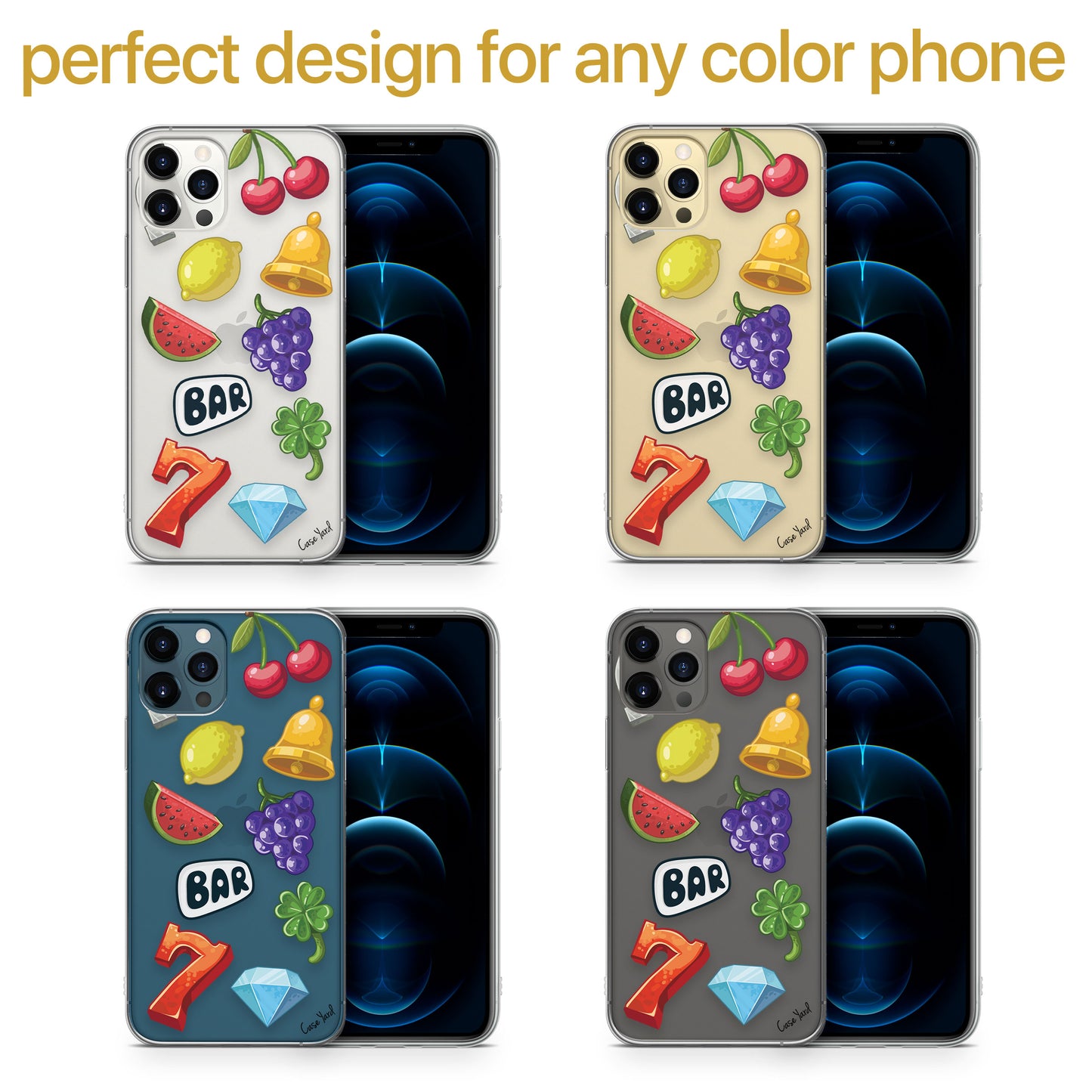 Slot Machine TPU Clear Phone Case for iPhone & Samsung Phones