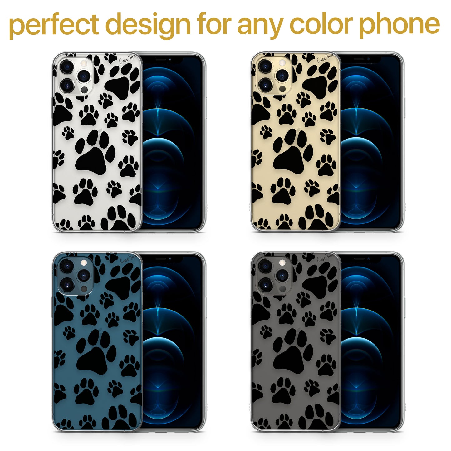Paws TPU Clear Phone Case for iPhone & Samsung Phones