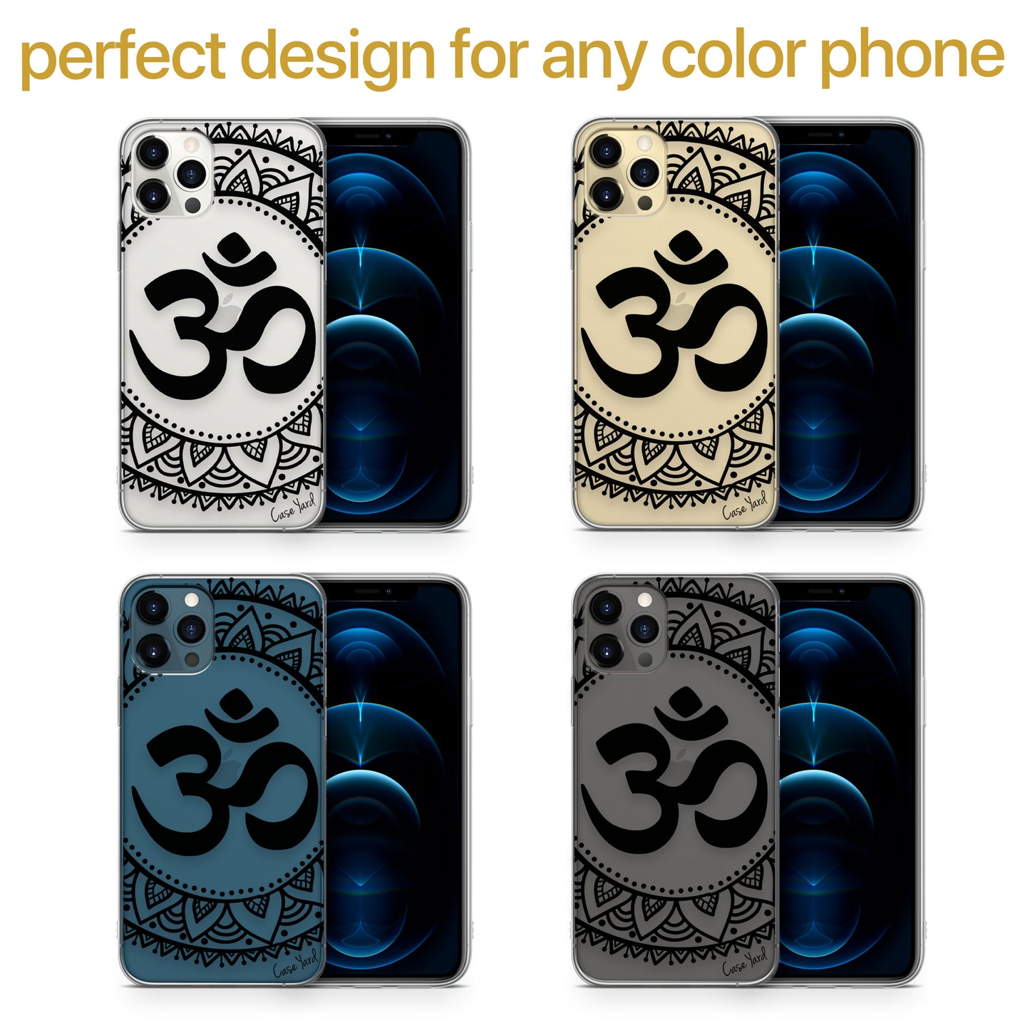 Ohm Mandala TPU Clear Phone Case for iPhone & Samsung Phones