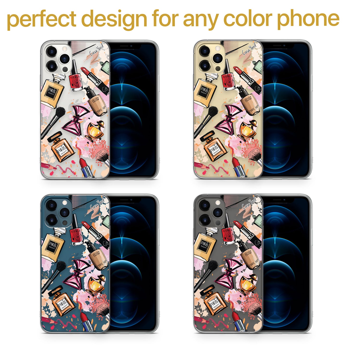 Make Up Case TPU Clear Phone Case for iPhone & Samsung Phones