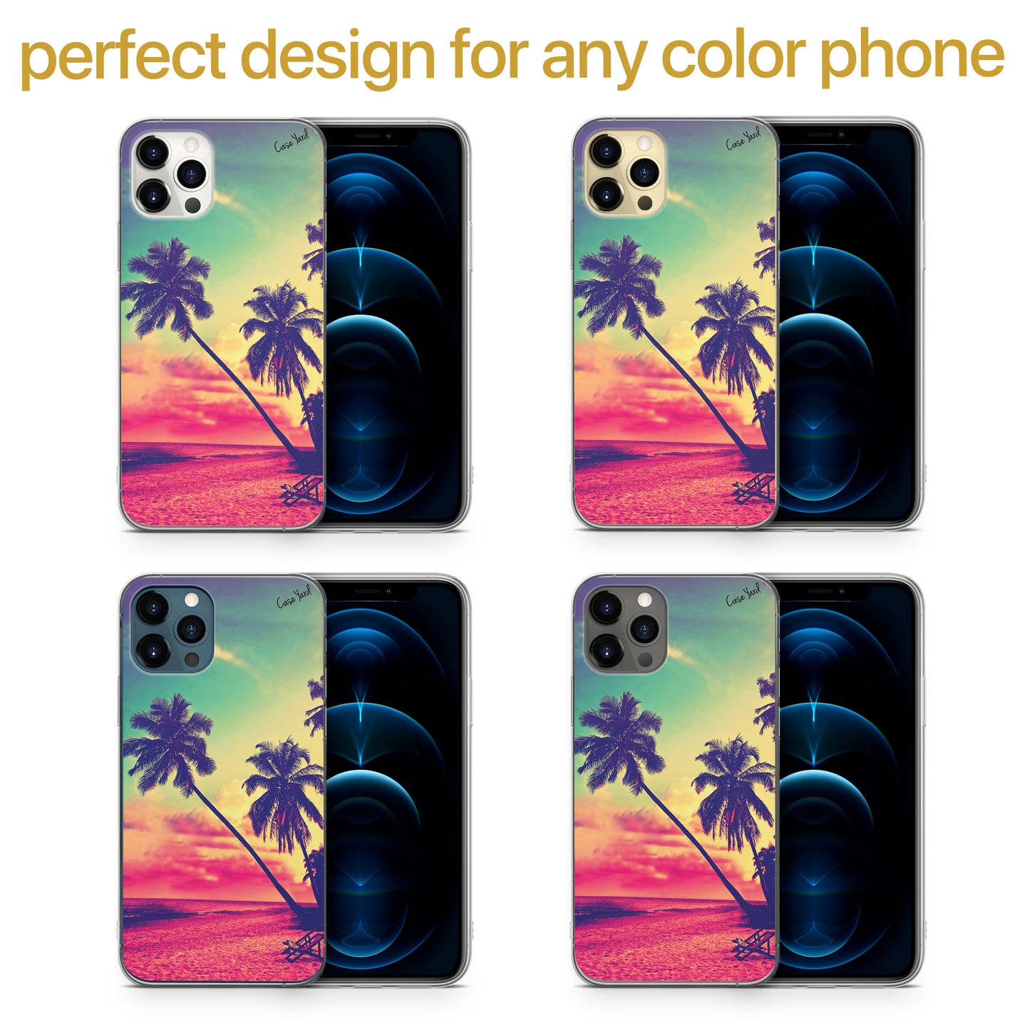 Beach Paradiso TPU Clear Phone Case for iPhone & Samsung Phones