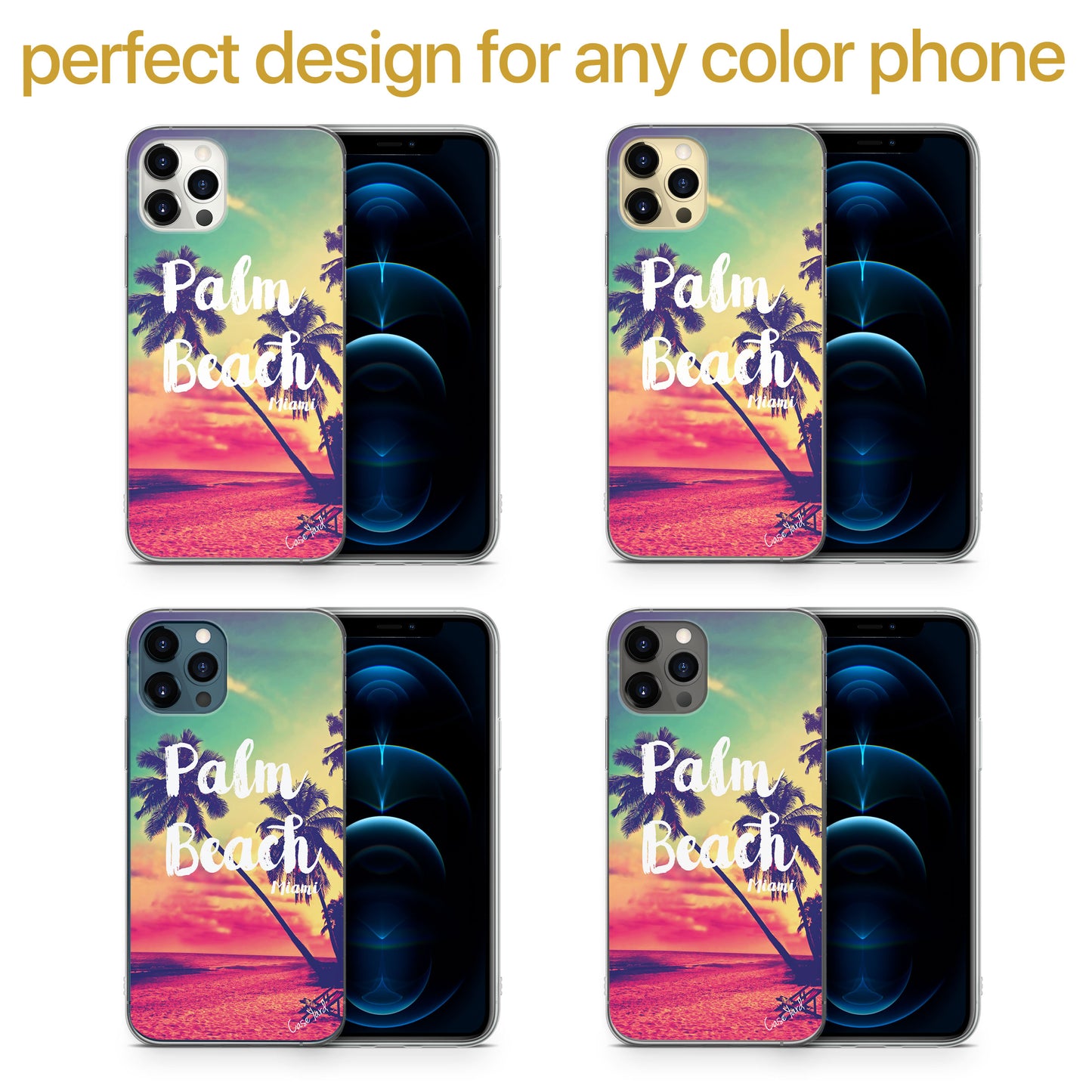 Palm Beach TPU Clear Phone Case for iPhone & Samsung Phones