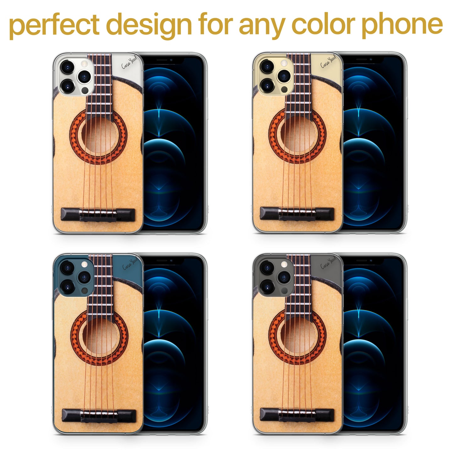 Acoustic Guitar TPU Clear Phone Case for iPhone & Samsung Phones