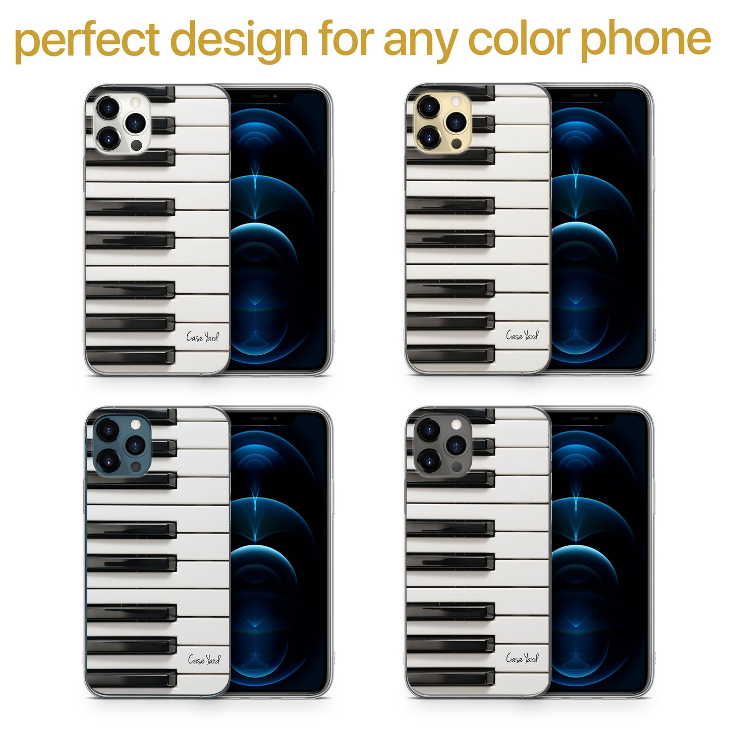 Piano Keys TPU Clear Phone Case for iPhone & Samsung Phones