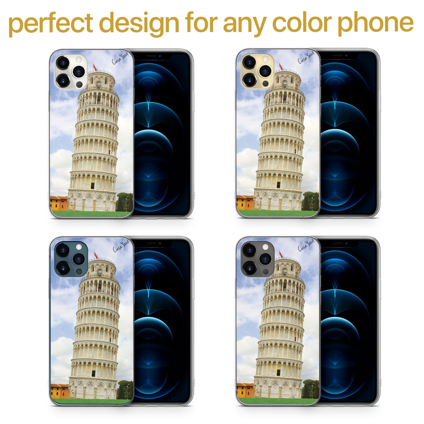 Pisa Tower TPU Clear Phone Case for iPhone & Samsung Phones