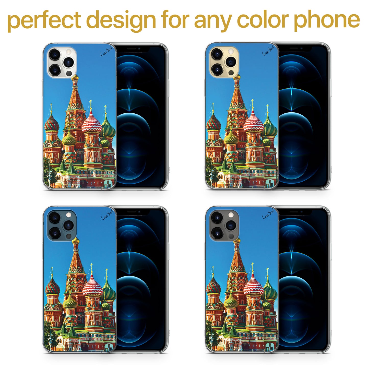 Red Square TPU Clear Phone Case for iPhone & Samsung Phones