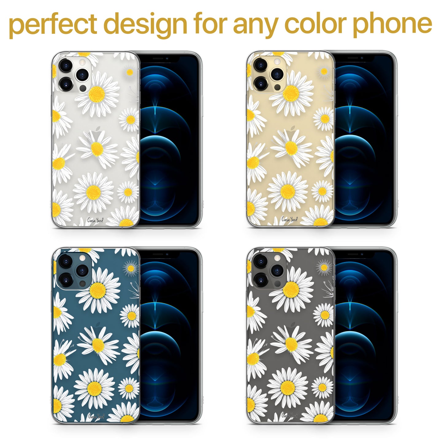 TPU Case Clear case with (Daisy Wheels) Design for iPhone & Samsung Phones