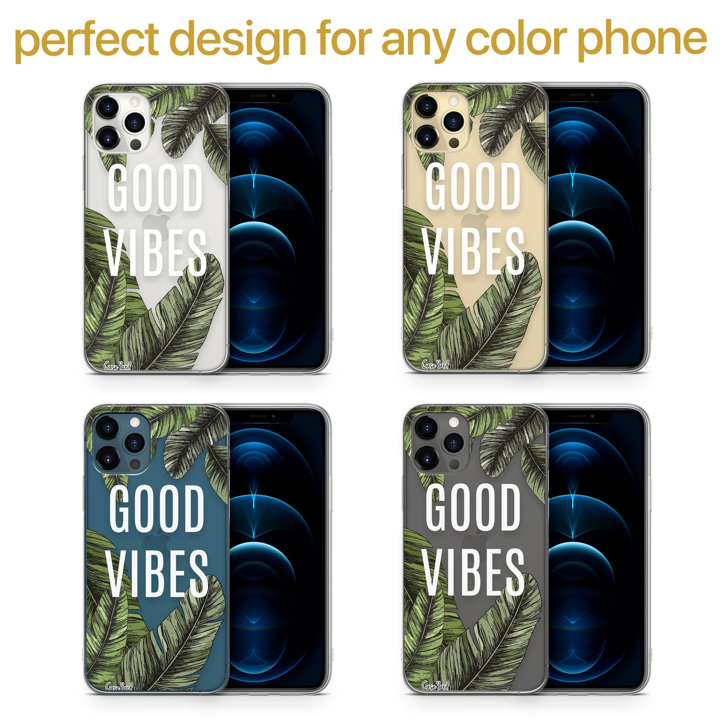 Good Vibes TPU Clear Phone Case for iPhone & Samsung Phones