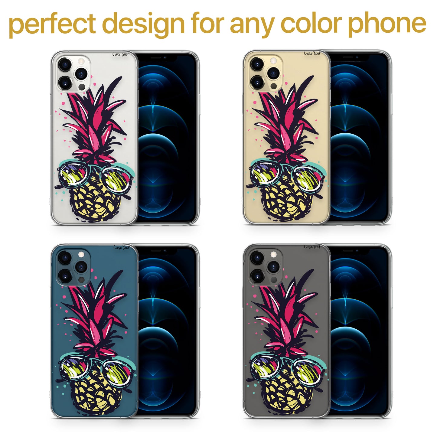 Pineapple in Paradise TPU Clear Phone Case for iPhone & Samsung Phones