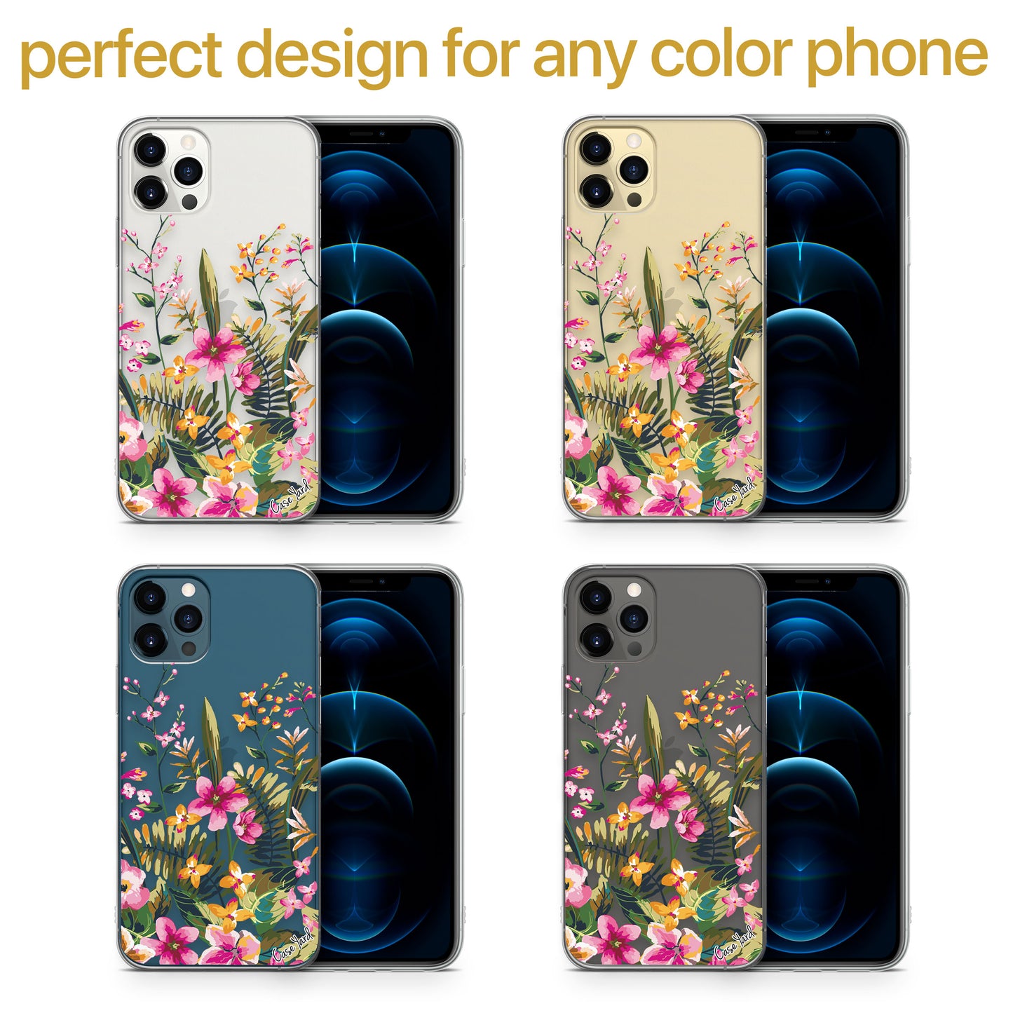 TPU Case Clear case with (Blossom Flower) Design for iPhone & Samsung Phones