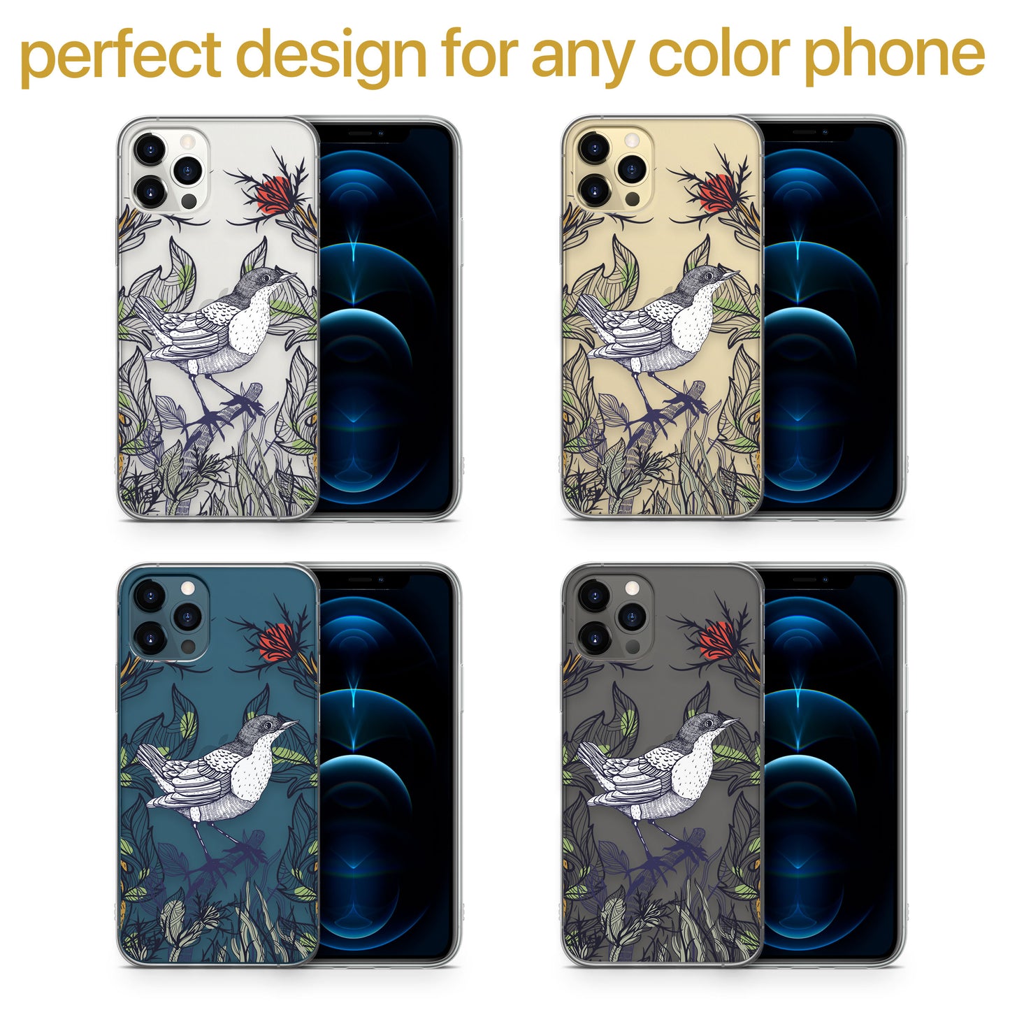 Cute Cactus TPU Clear Phone Case for iPhone & Samsung Phones