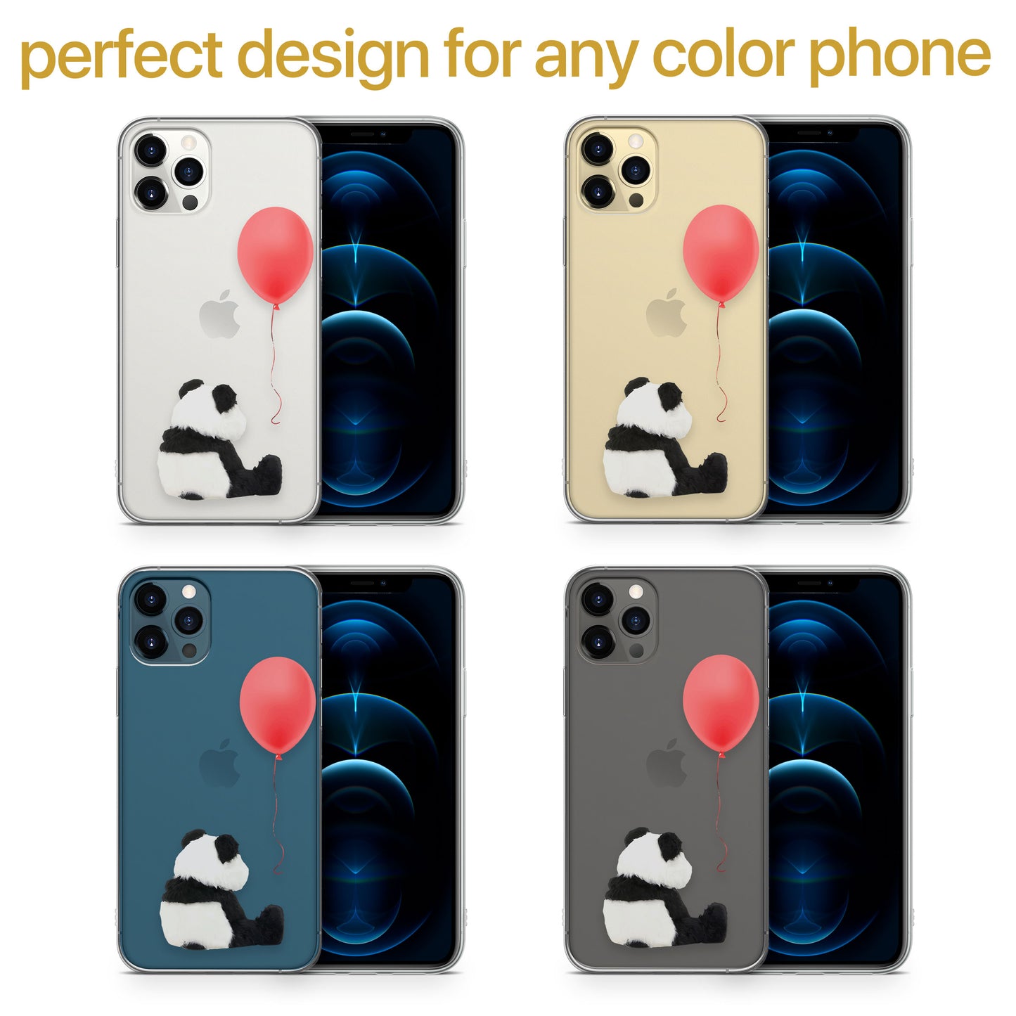 Sad Panda TPU Clear Phone Case for iPhone & Samsung Phones