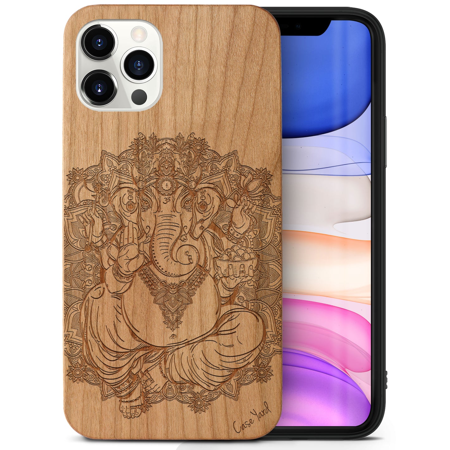 Elephant God Wooden Laser Engraved Phone Case for iPhone