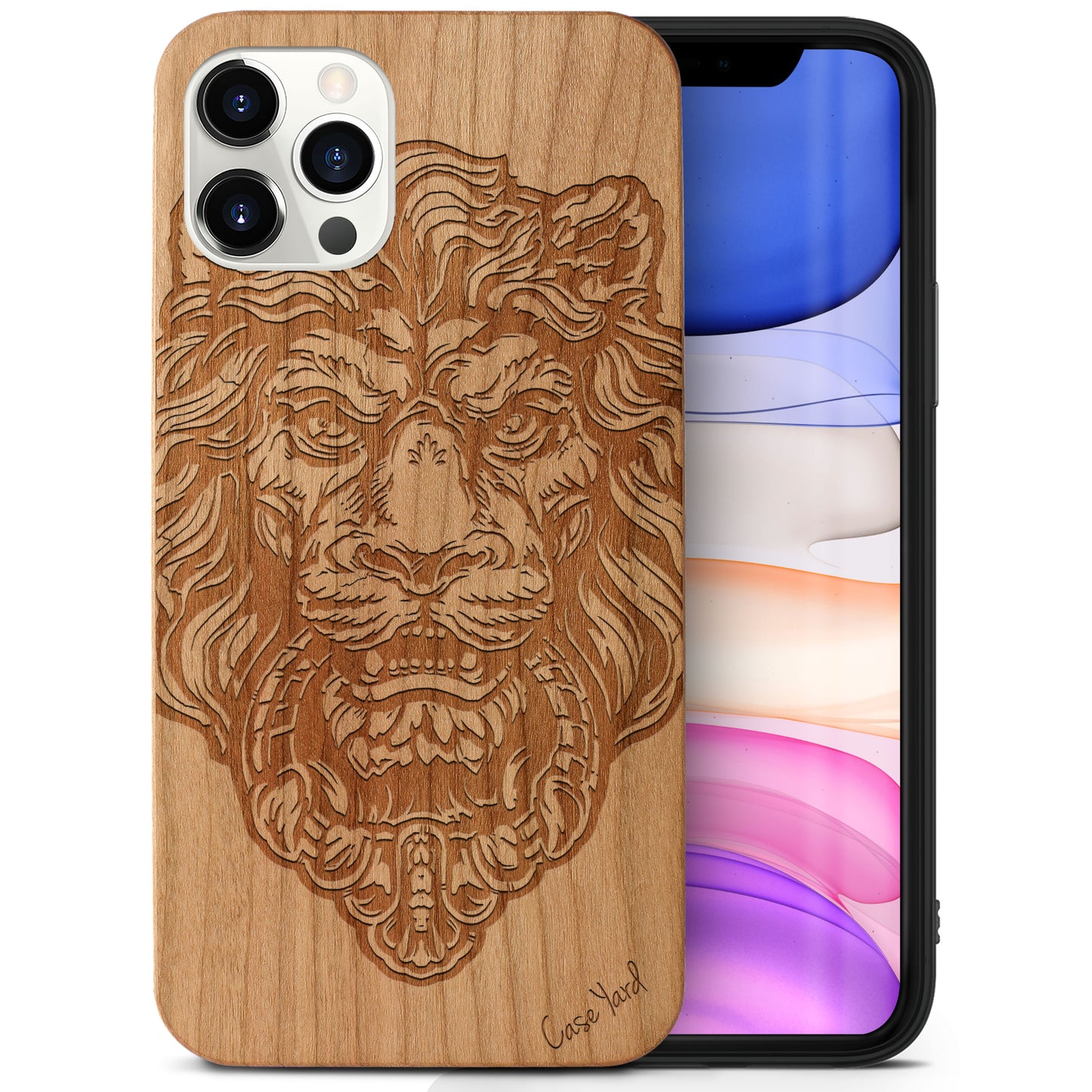Victorian Lion Wooden Laser Engraved Phone Case for iPhone