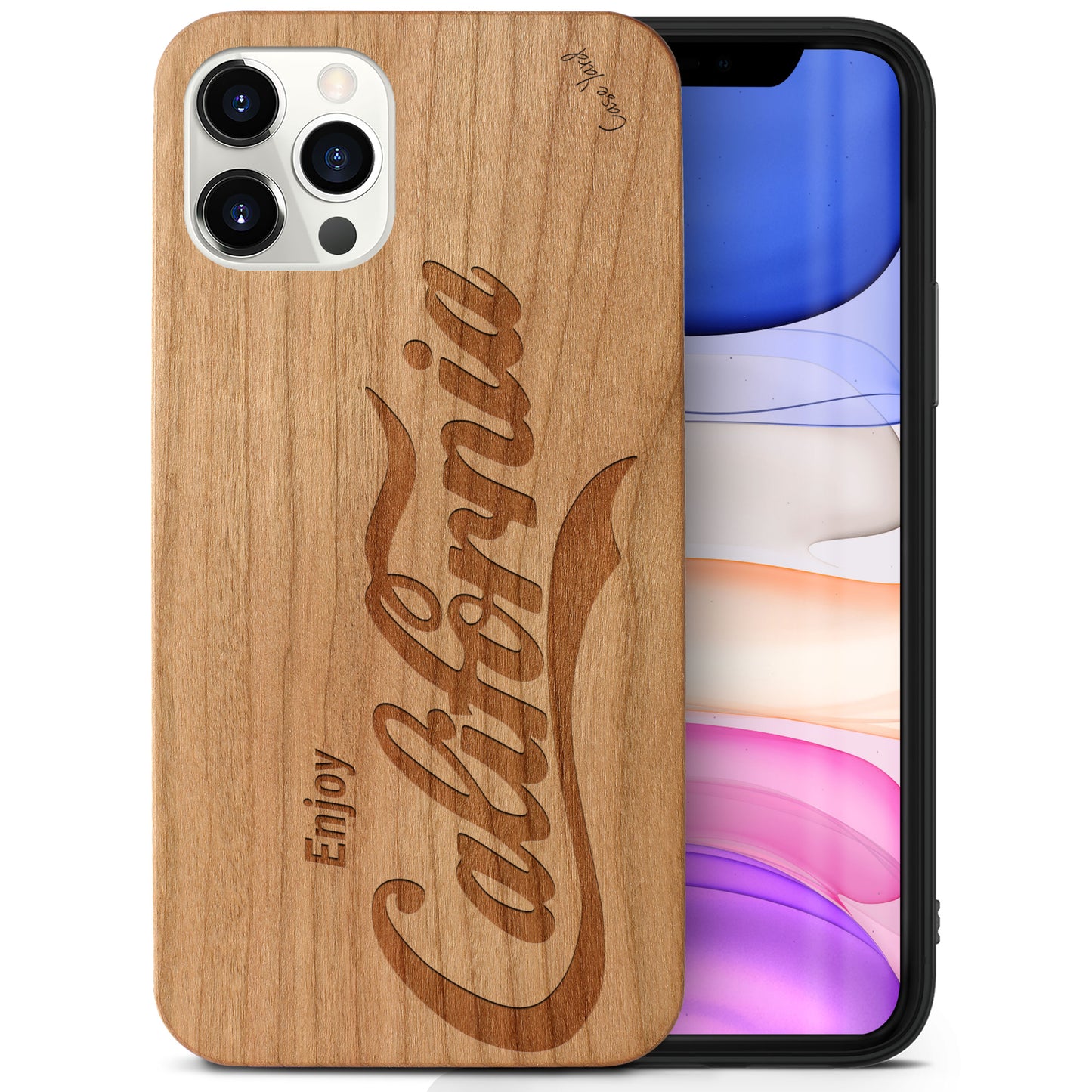 Enjoy California Wooden Laser Engraved Phone Case for iPhone
