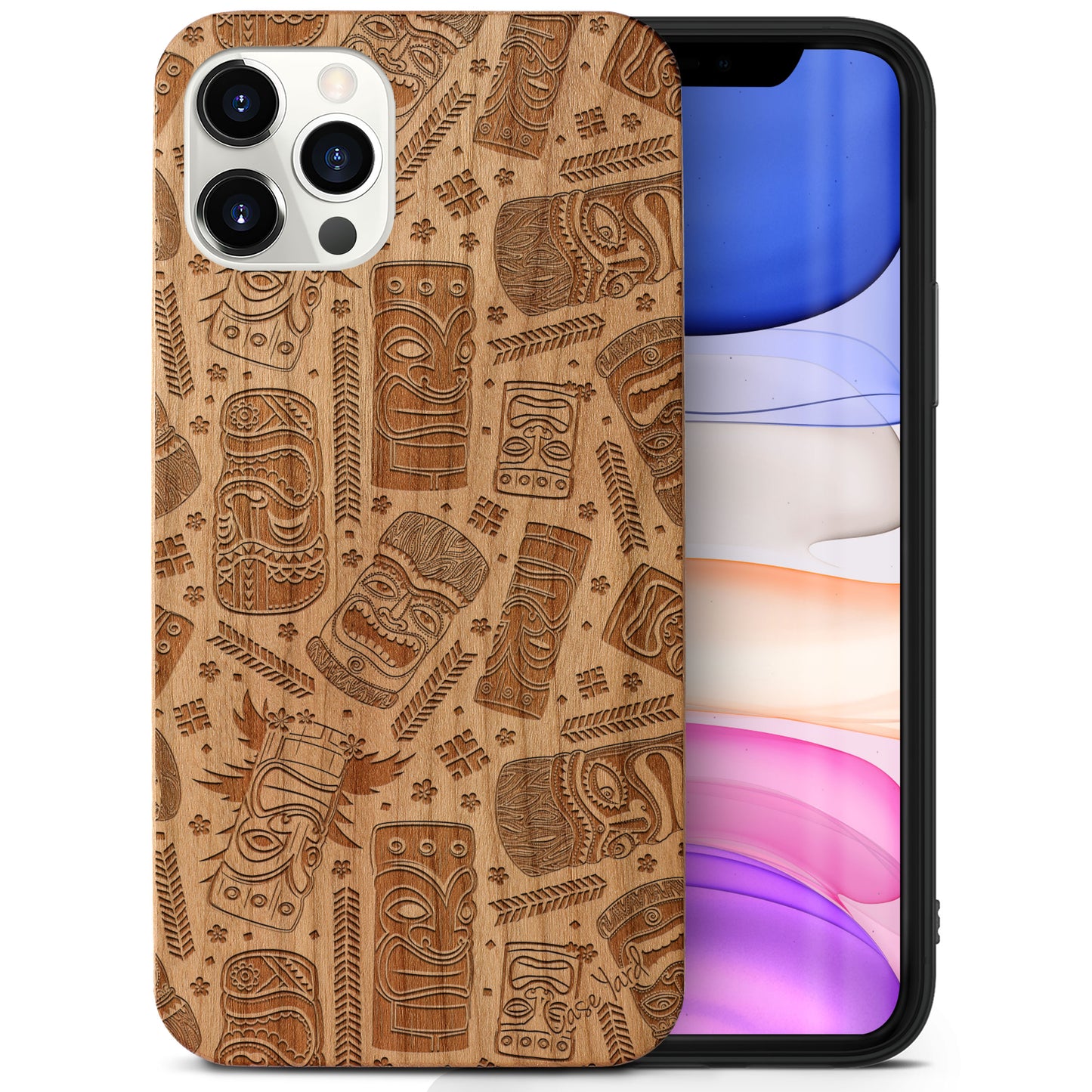 Mask Wooden Laser Engraved Phone Case for iPhone