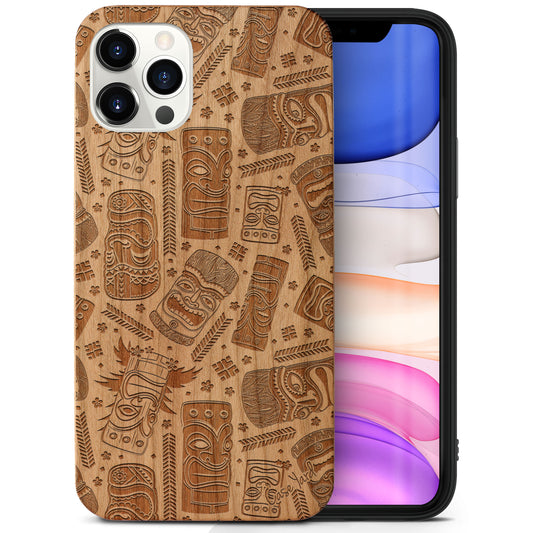 Mask Wooden Laser Engraved Phone Case for iPhone