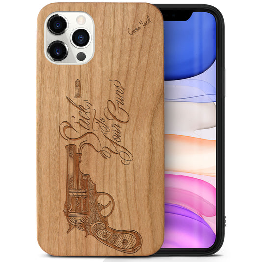 Stick to Your Guns Wooden Laser Engraved Phone Case for iPhone