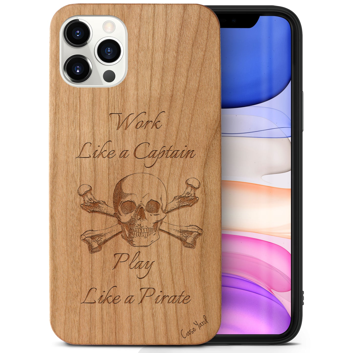 Work Like Captain Wooden Laser Engraved Phone Case for iPhone