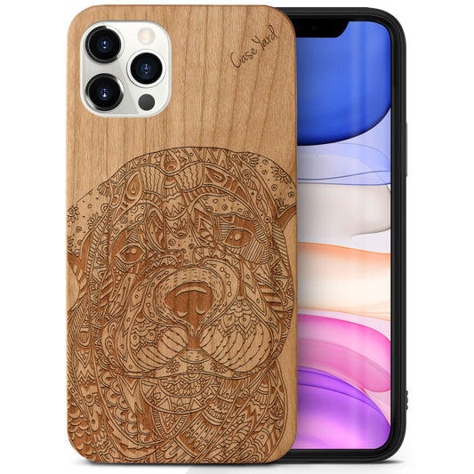 Sad Dog Wooden Laser Engraved Phone Case