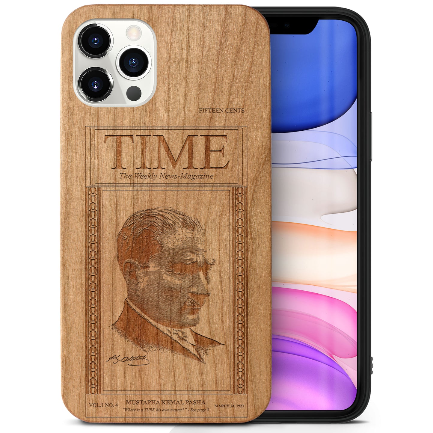 Time Magazine Wooden Laser Engraved Phone Case for iPhone