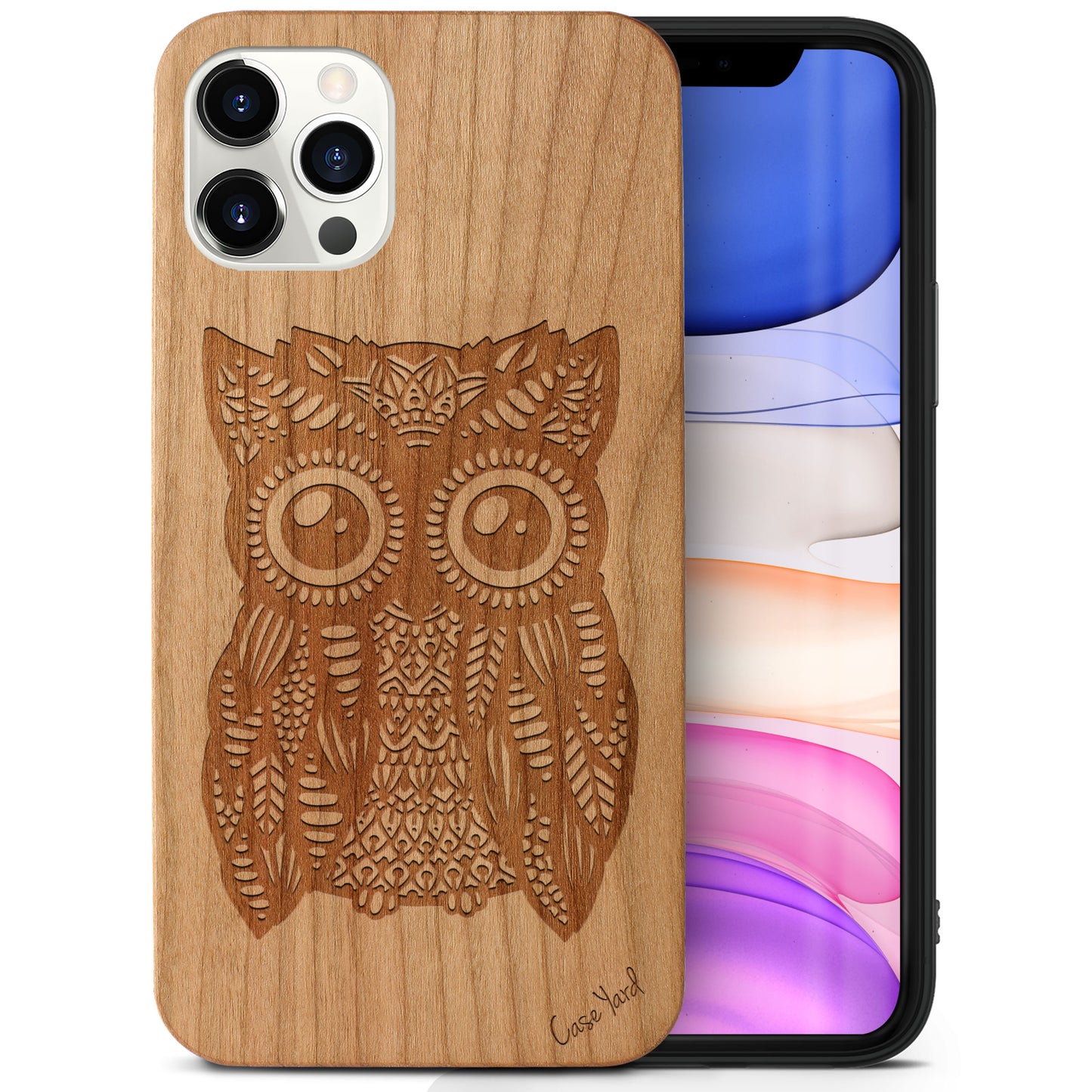 Great Owl Wooden Laser Engraved Phone Case